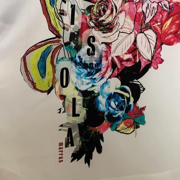 I’M Isola Marras Silk Cotton Combination Logo Print Top NeverUsed - Picture 4 of 16